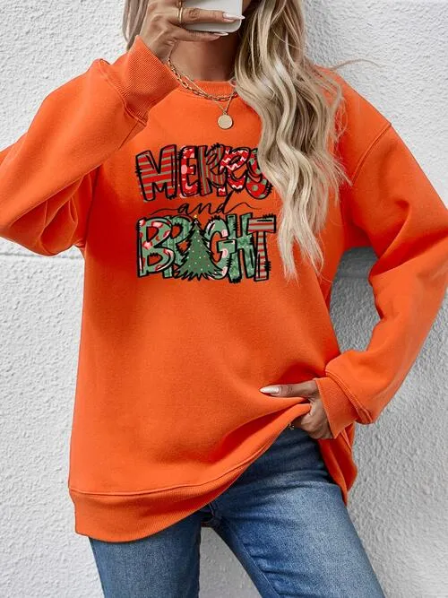 MERRY AND BRIGHT Long Sleeve Sweatshirt (9 Colors)