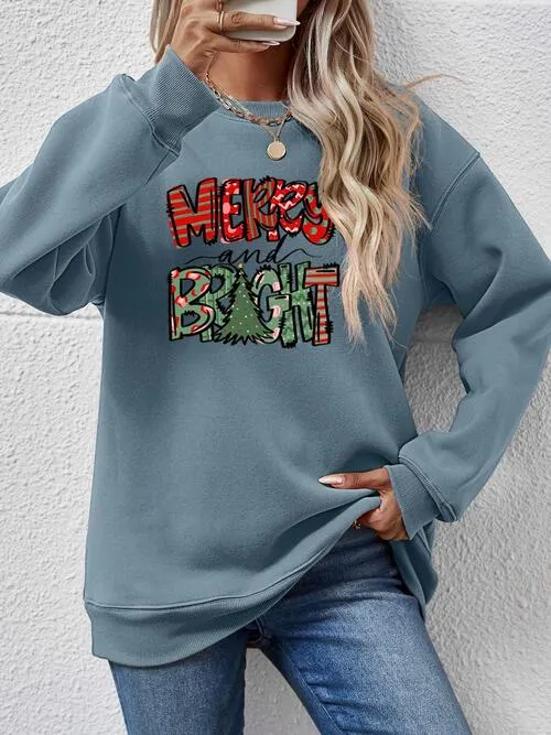 MERRY AND BRIGHT Long Sleeve Sweatshirt (9 Colors)