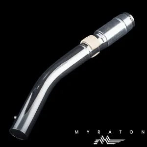 Metal Oreck Curved Hose Handle Swivel With 1 1/4" Button Lock Air Relief 1 1/2" Cuff End