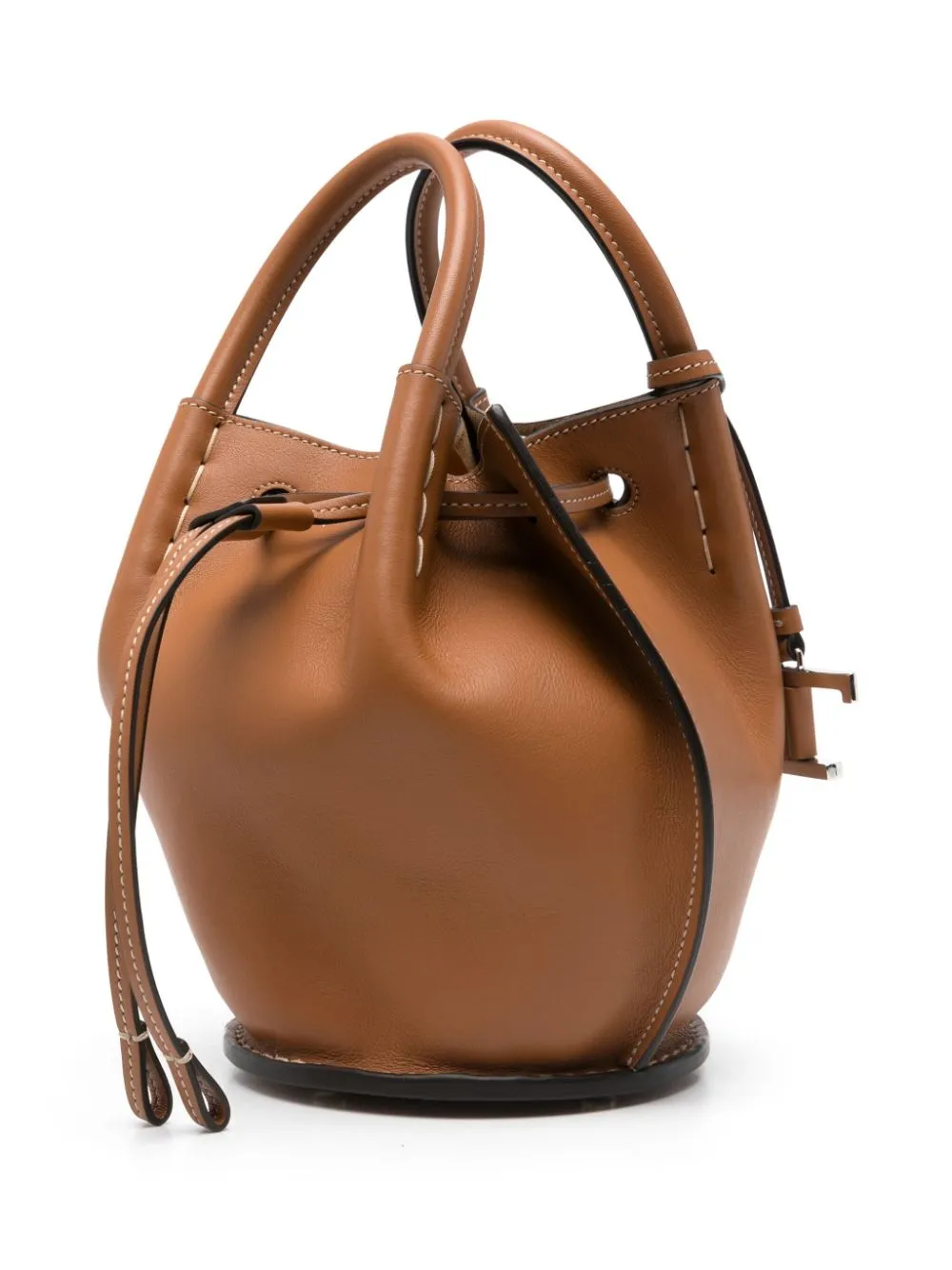 Mini leather bucket bag