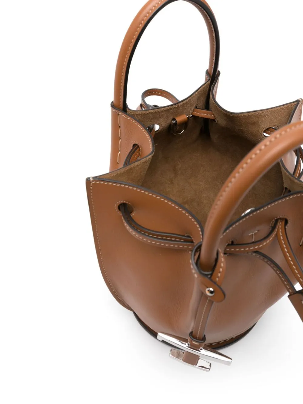 Mini leather bucket bag