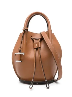 Mini leather bucket bag