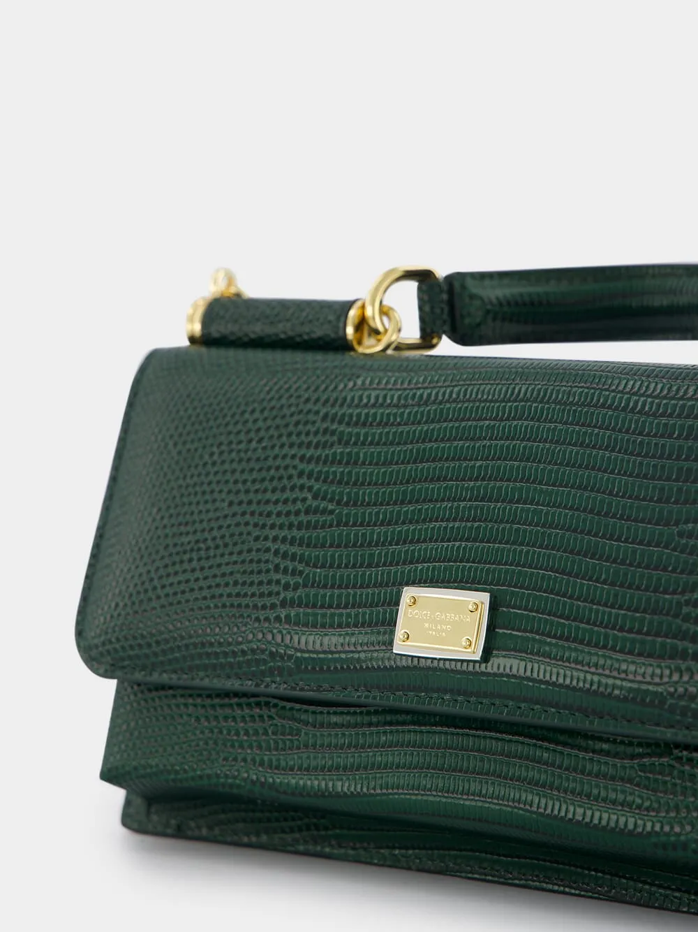 Mini Sicily Iguana-Print Leather Bag