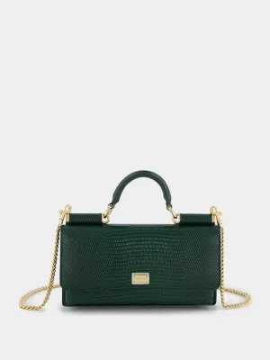 Mini Sicily Iguana-Print Leather Bag
