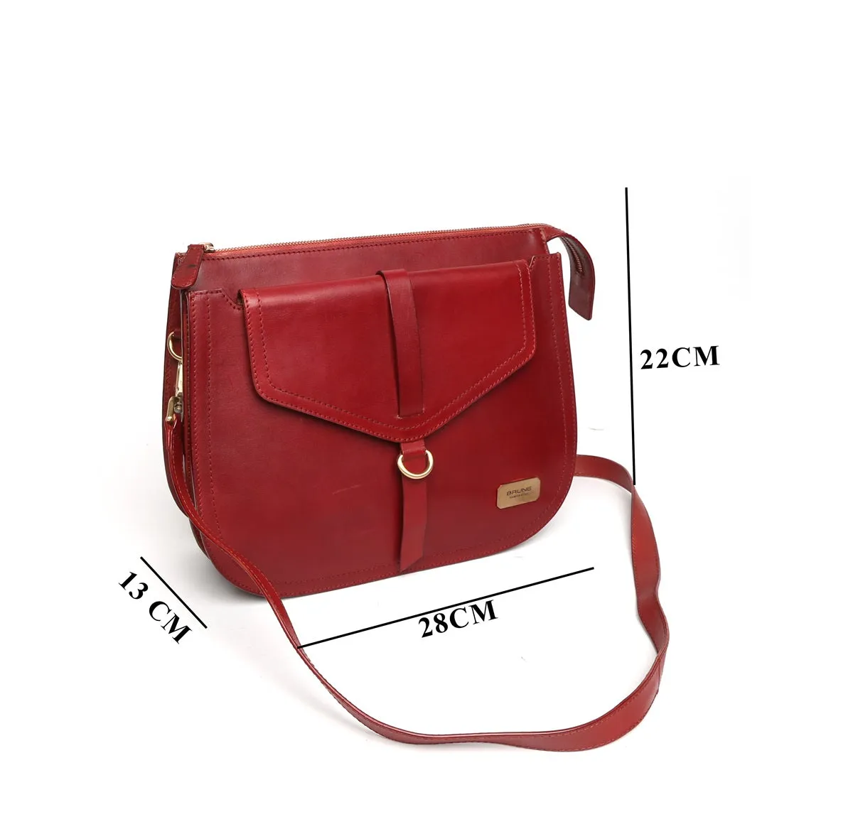 Modern Red Leather Sleek Look Ladies Bag By Brune & Bareskin