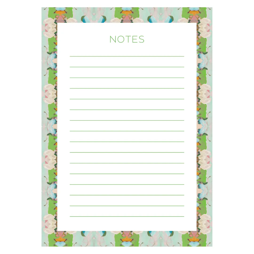 Monet's Garden Green Notepad