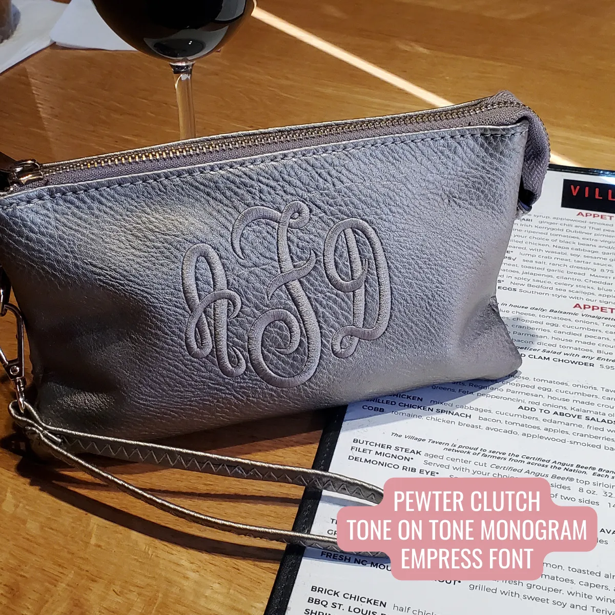 Monogrammed Vegan Leather Clutch 3 Compartment Crossbody Purse Bridesmaid Gift - 30  Colors