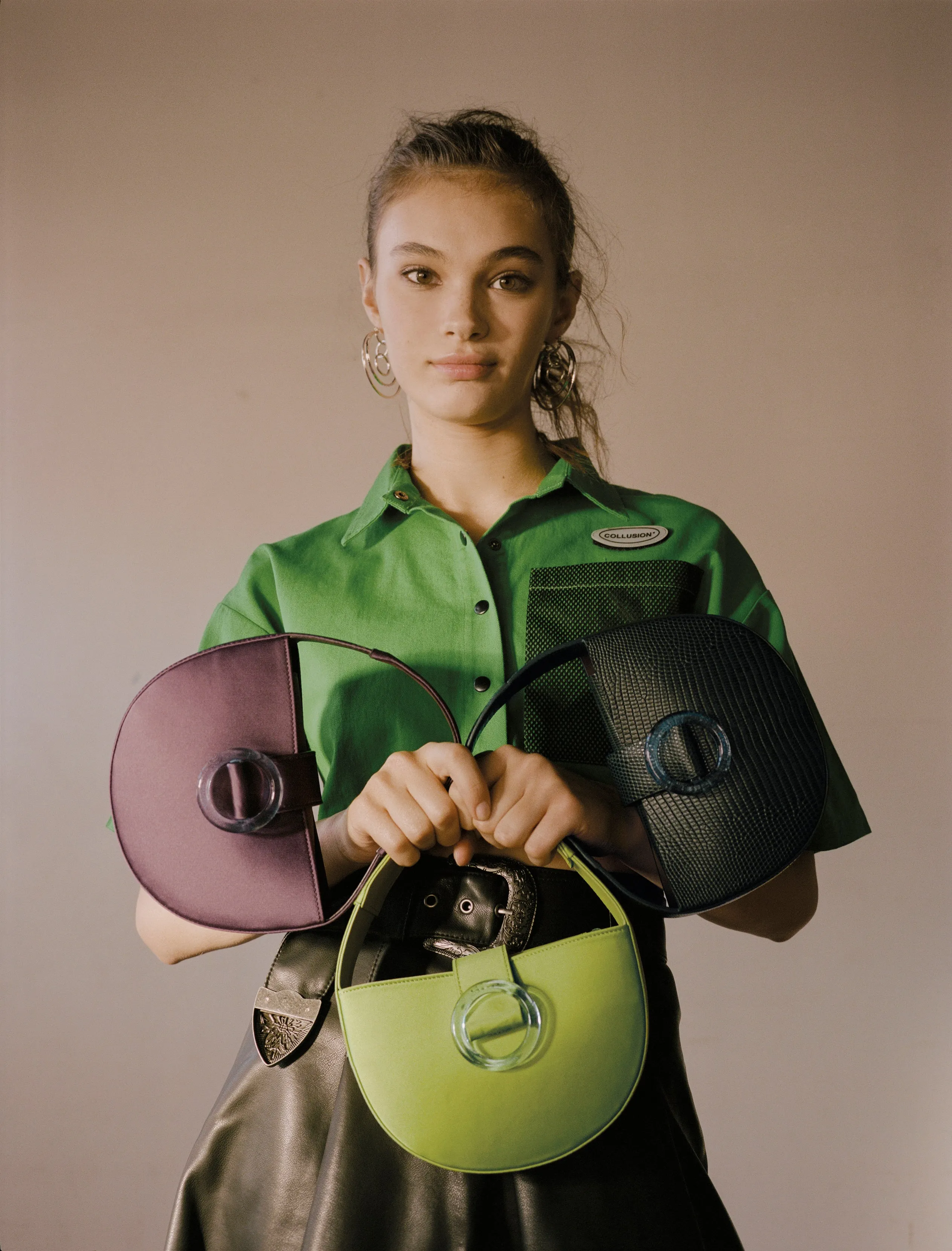 Nº52 Demi Lune Mini - Lime Satin
