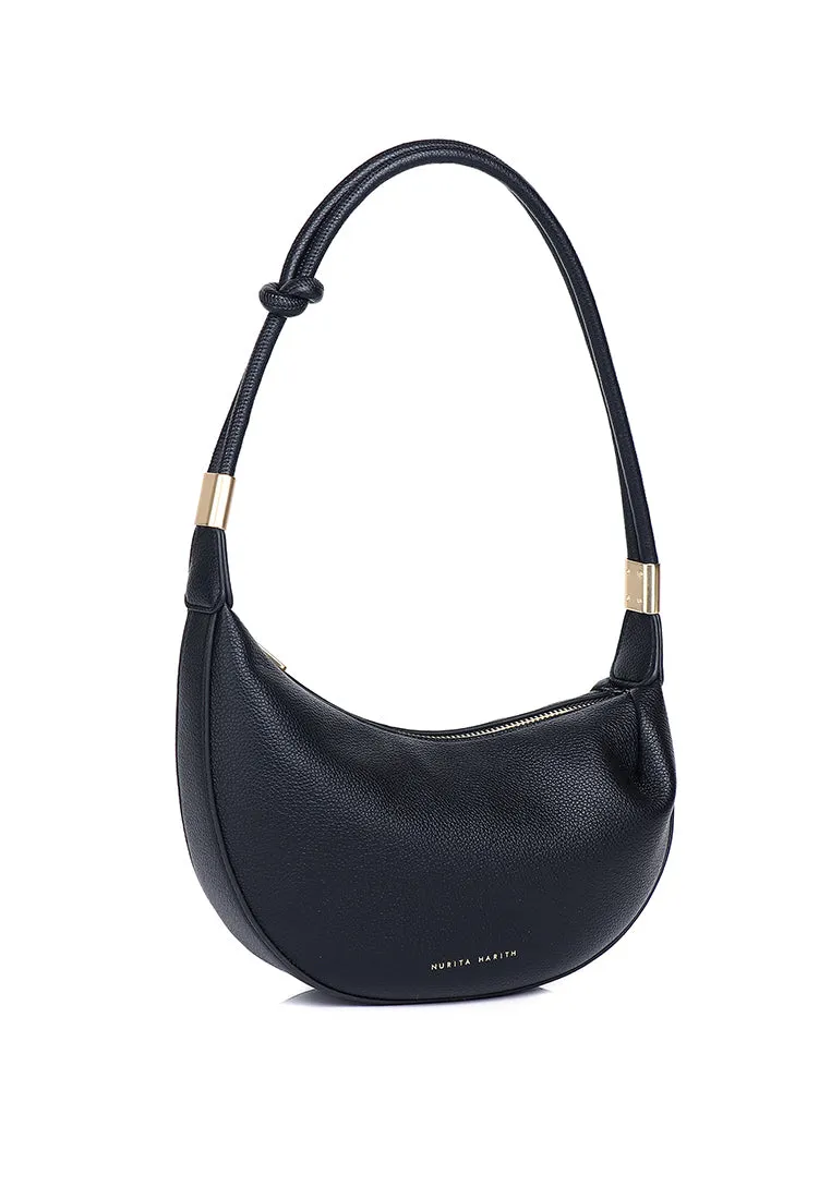 Nadia Knotted Shoulder Bag (Black)