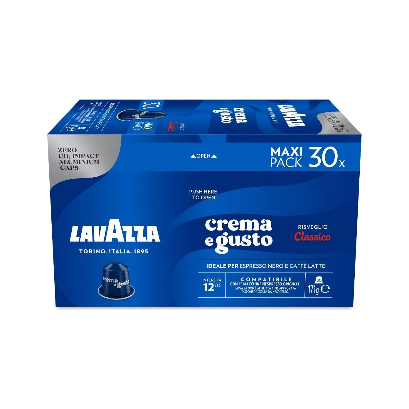 Nespresso Compatible Lavazza Crema e Gusto 30 Coffee Capsules