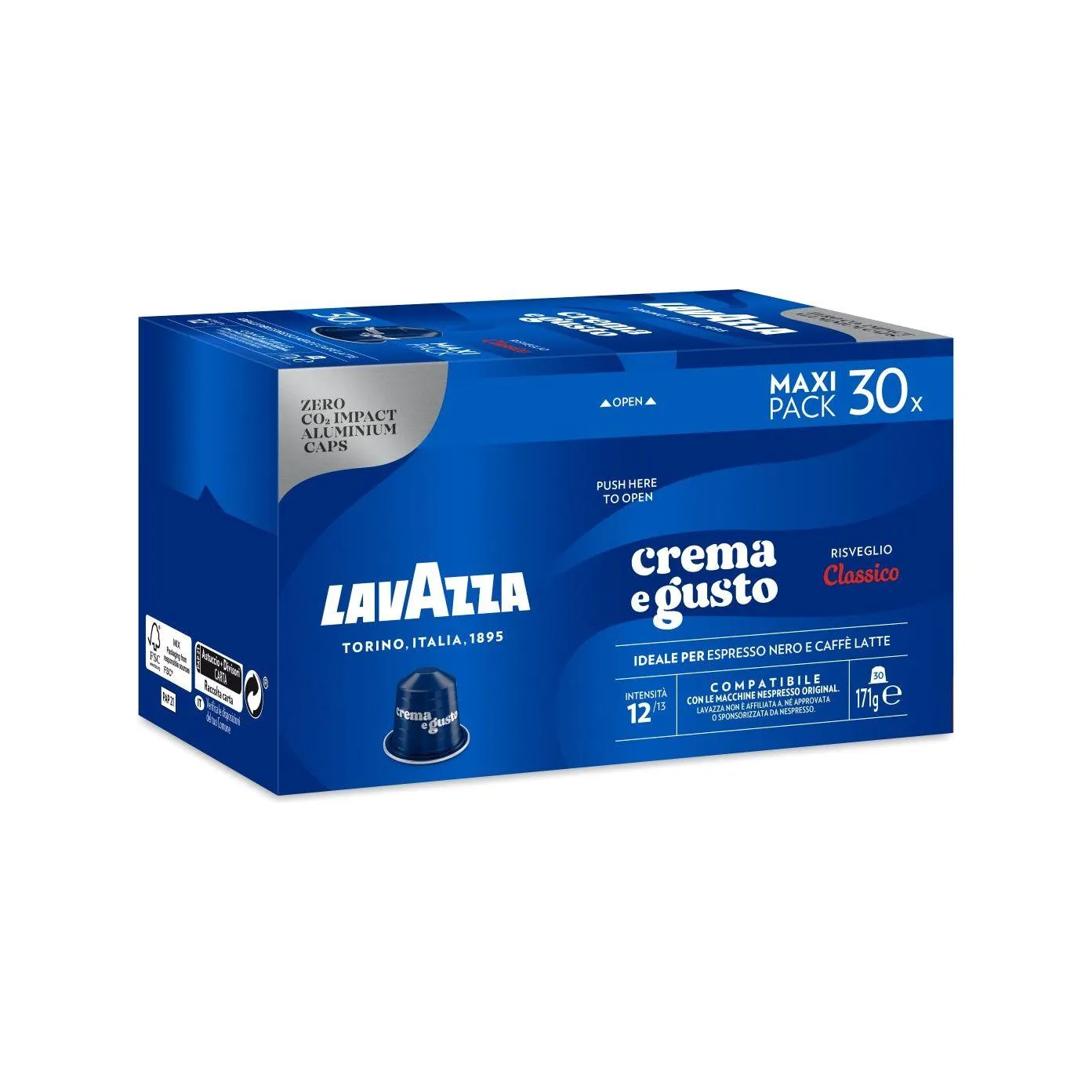 Nespresso Compatible Lavazza Crema e Gusto 30 Coffee Capsules