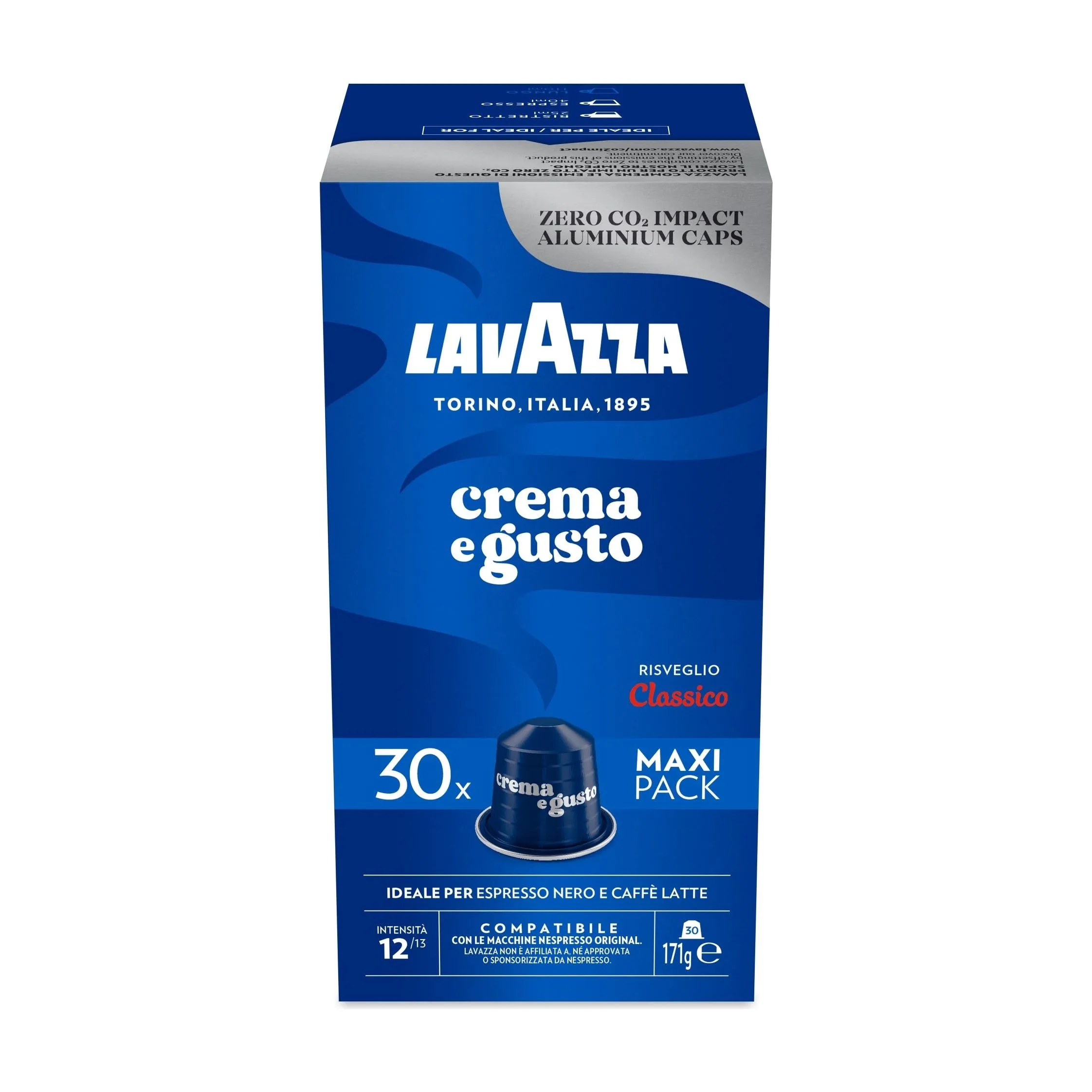Nespresso Compatible Lavazza Crema e Gusto 30 Coffee Capsules
