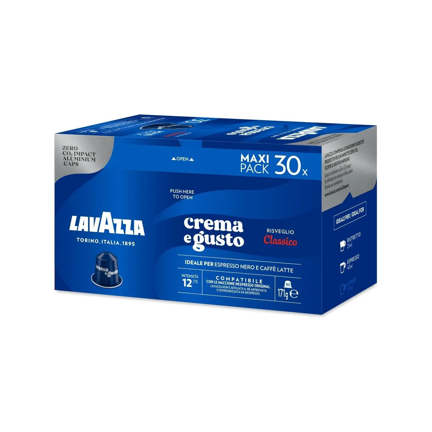 Nespresso Compatible Lavazza Crema e Gusto 30 Coffee Capsules