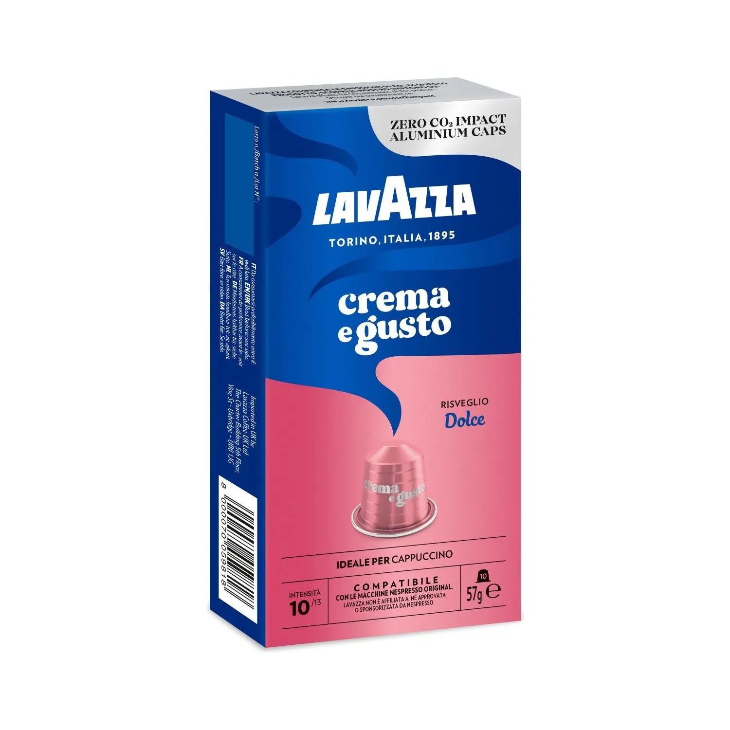 Nespresso Compatible Lavazza Crema e Gusto Dolce 20 Coffee Capsules