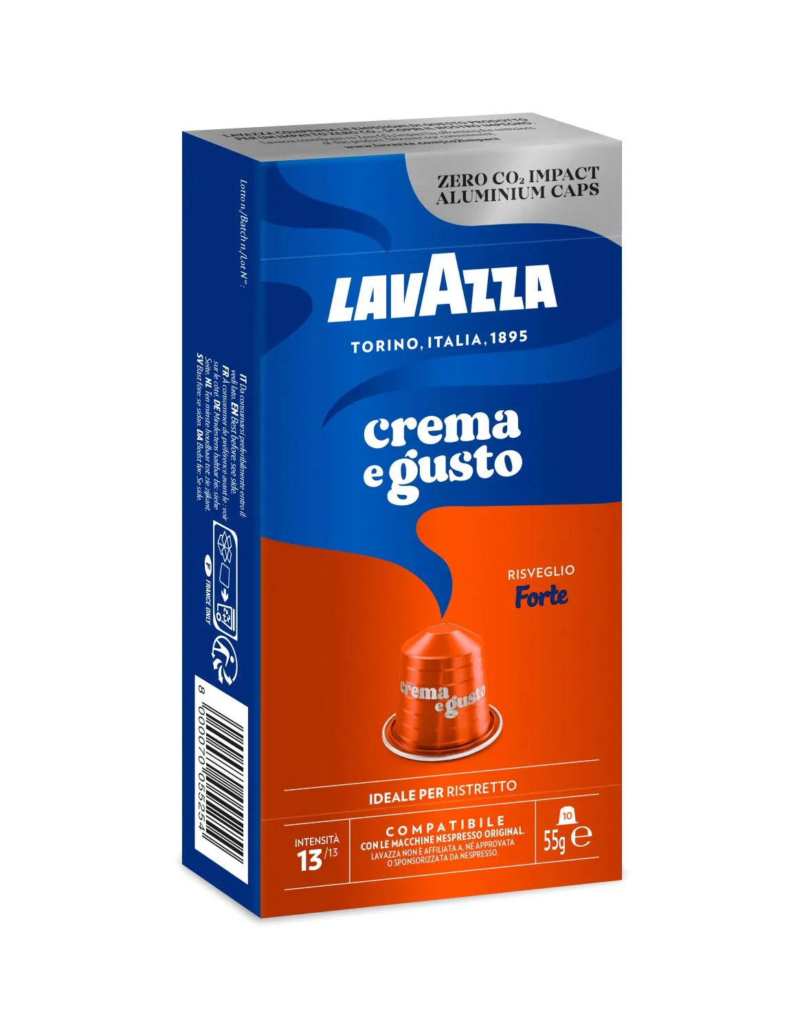 Nespresso Compatible Lavazza Crema e Gusto Forte 10 Coffee Capsules
