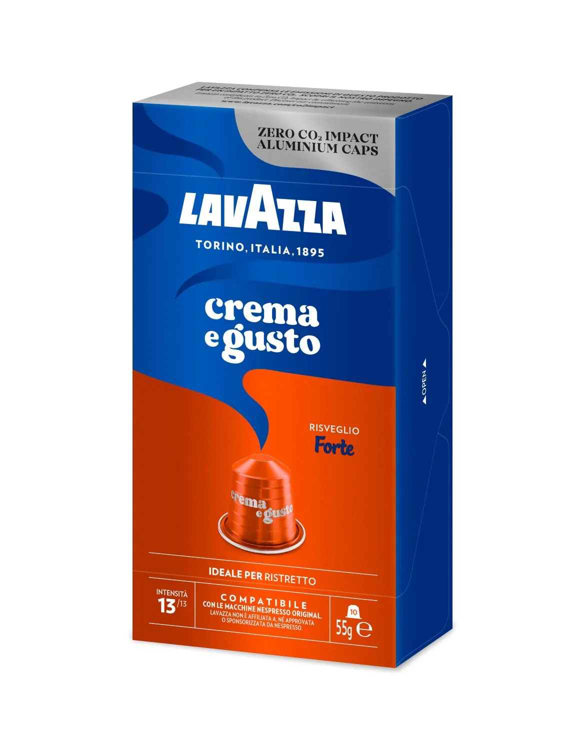 Nespresso Compatible Lavazza Crema e Gusto Forte 10 Coffee Capsules