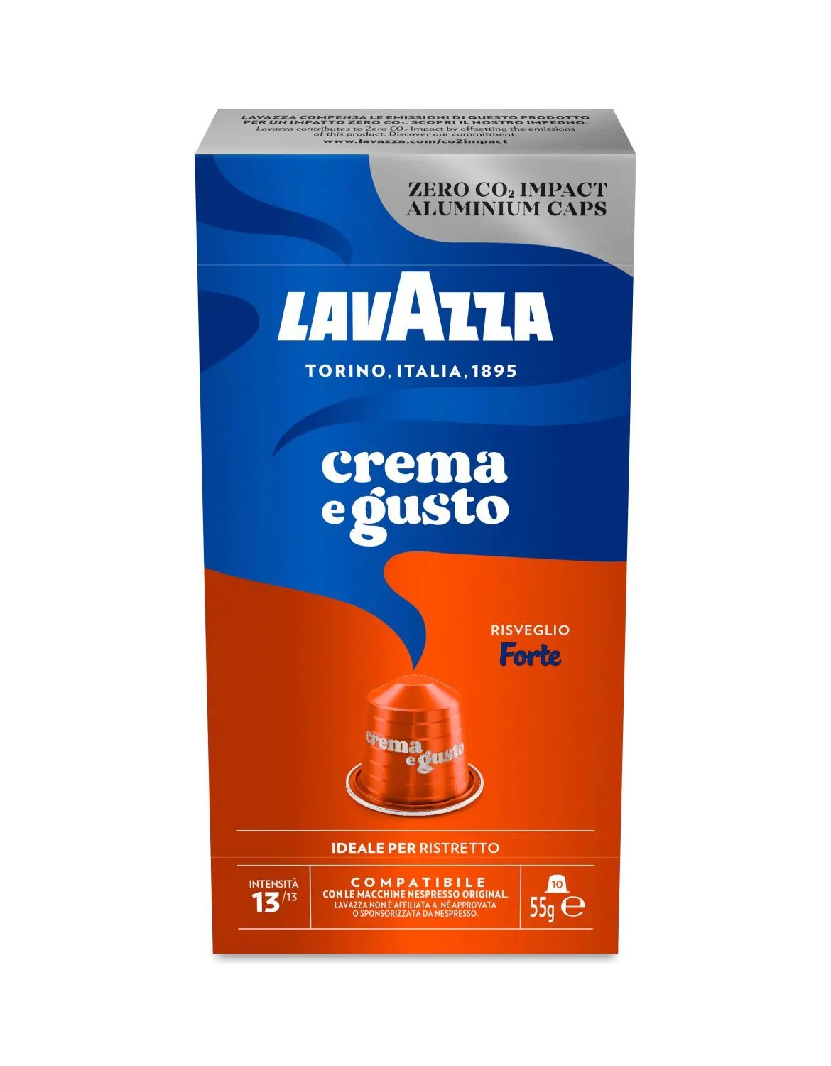 Nespresso Compatible Lavazza Crema e Gusto Forte 10 Coffee Capsules