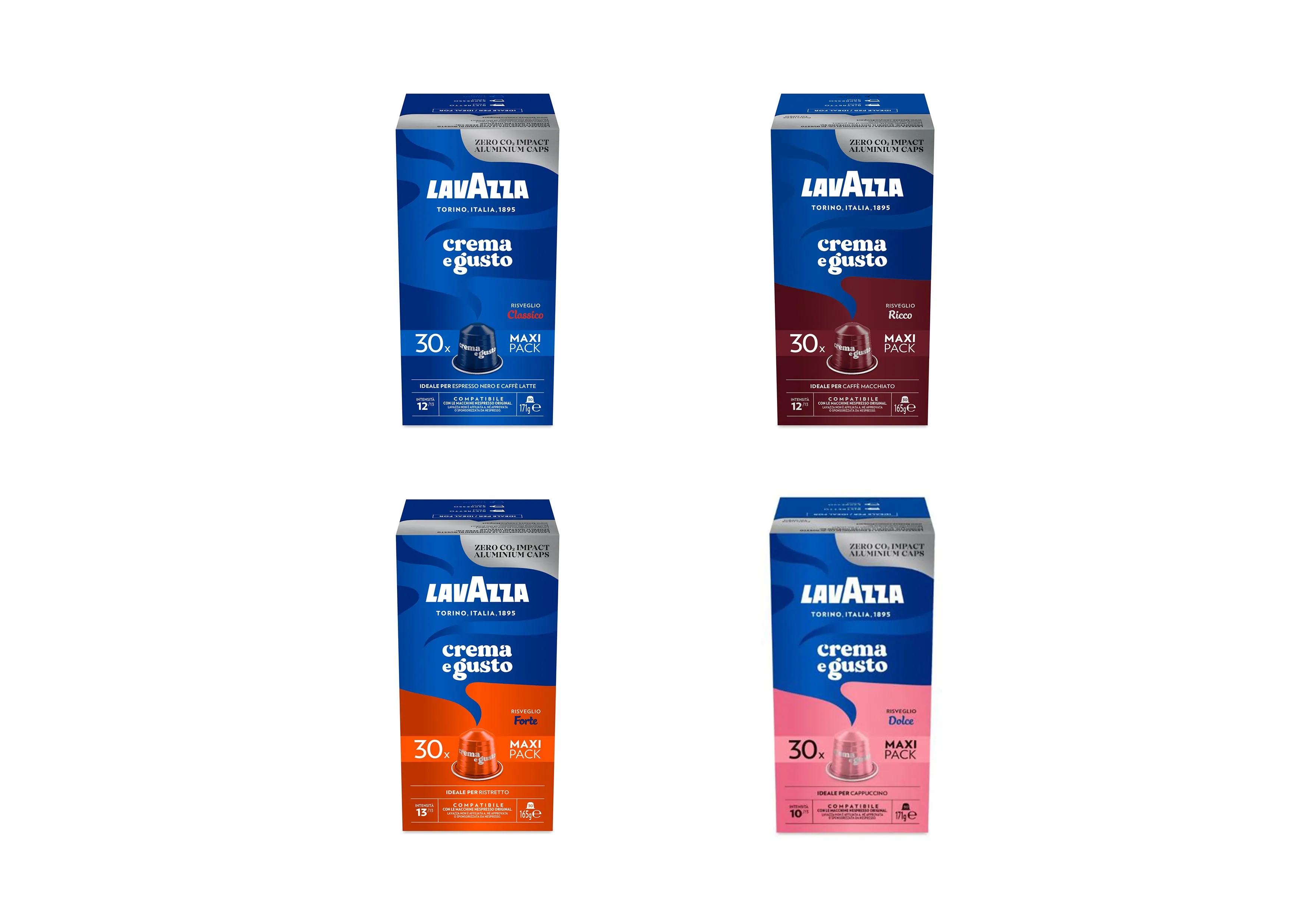 Nespresso Compatible Lavazza CREMA E GUSTO MAXI BUNDLE - 120 Coffee Capsules