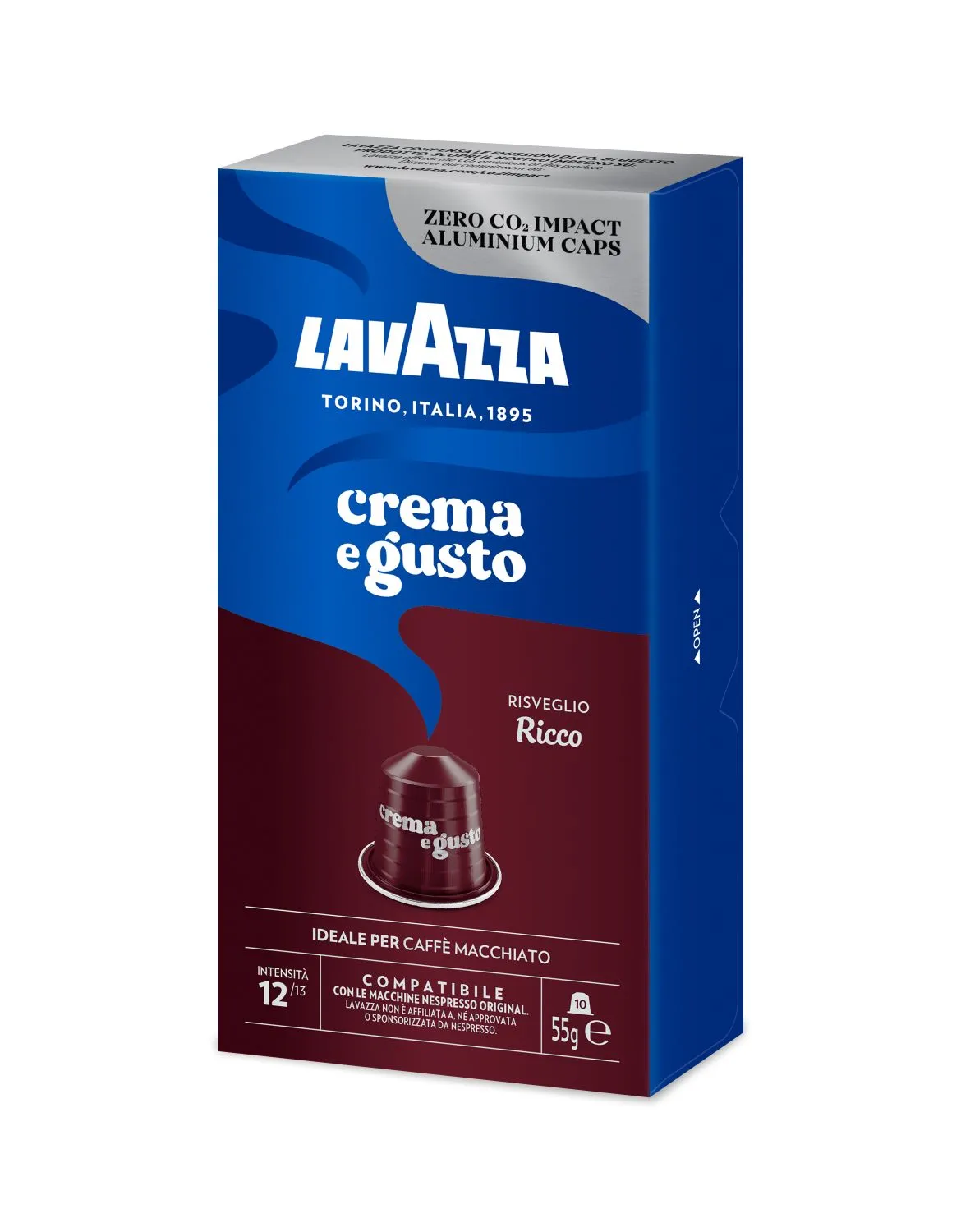 Nespresso Compatible Lavazza Crema e Gusto Ricco 20 Coffee Capsules