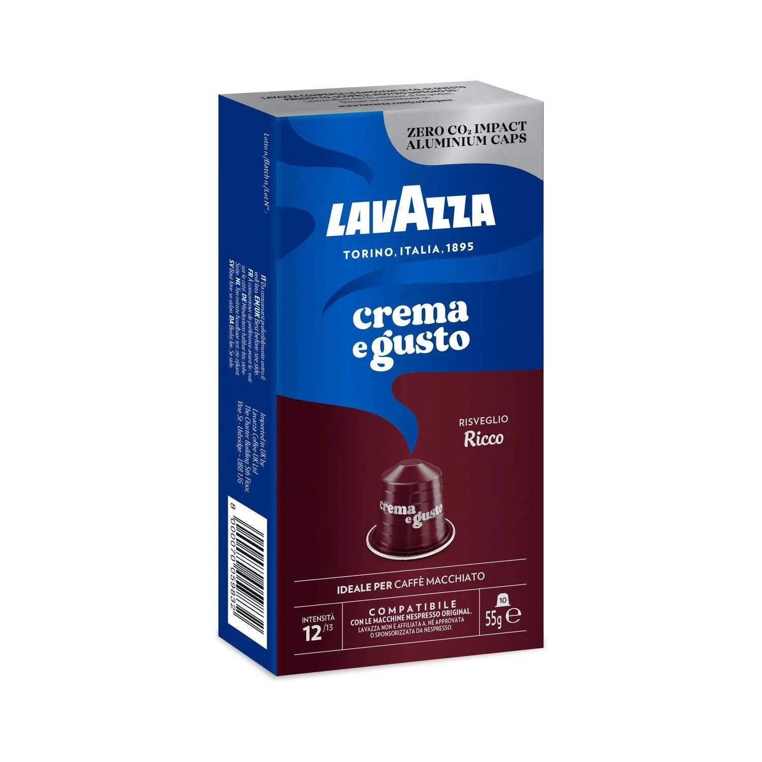 Nespresso Compatible Lavazza Crema e Gusto Ricco 50 Coffee Capsules