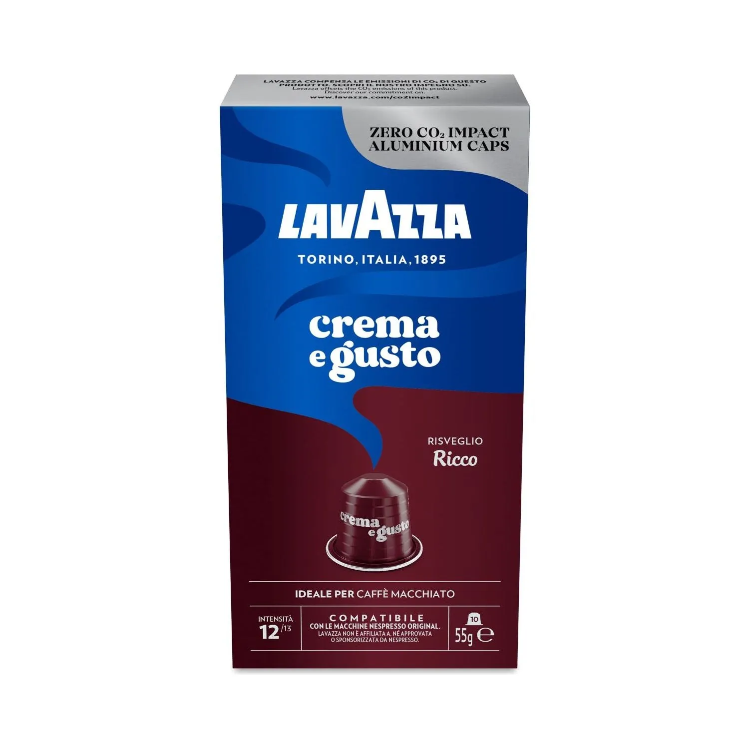 Nespresso Compatible Lavazza Crema e Gusto Ricco 50 Coffee Capsules