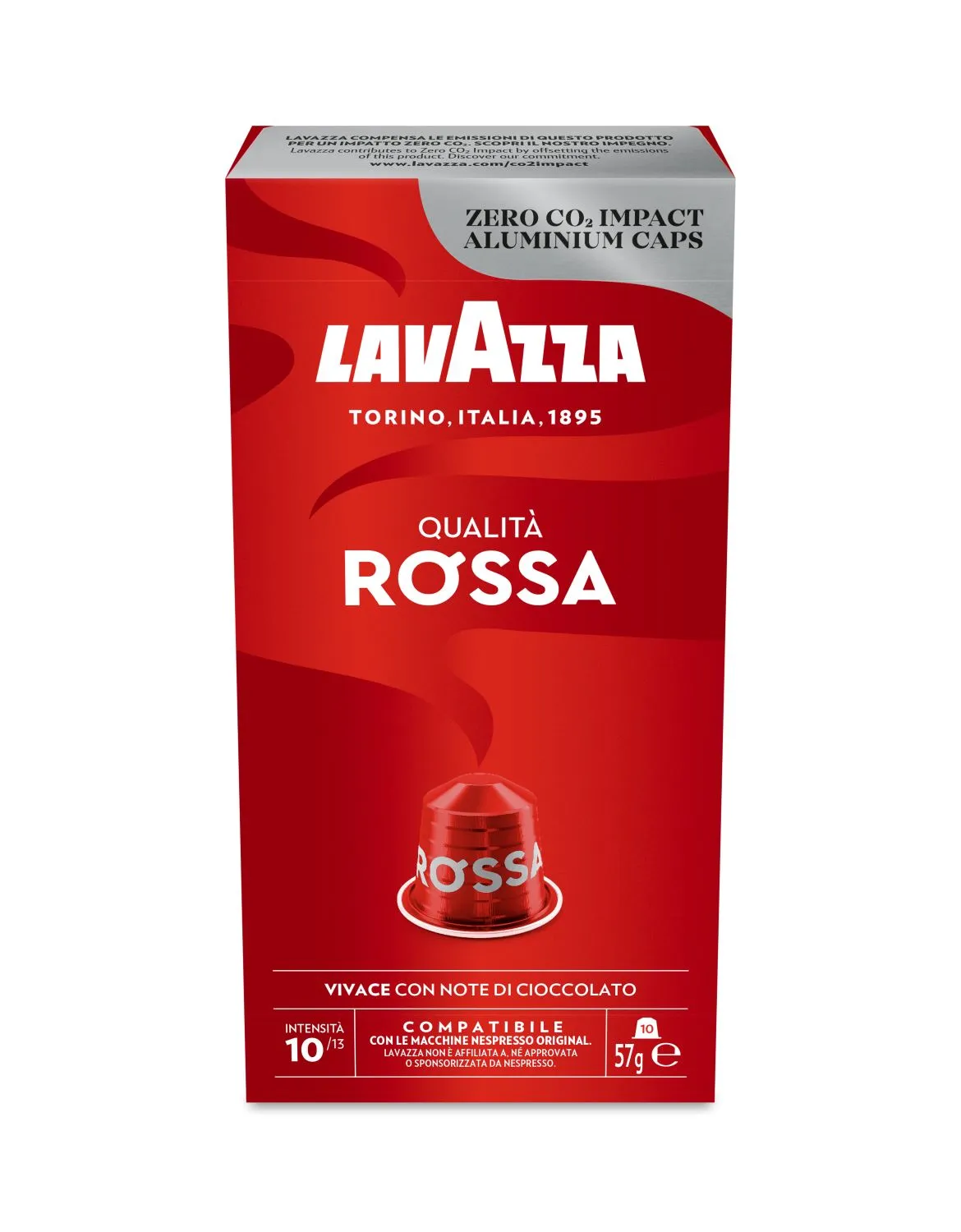 Nespresso Compatible Lavazza Qualita Rossa 100 Coffee Capsules