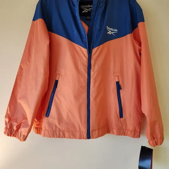NEW Reebok Lined Windbreaker Jacket (FL Gator Colors!) Orange/Blue  L
