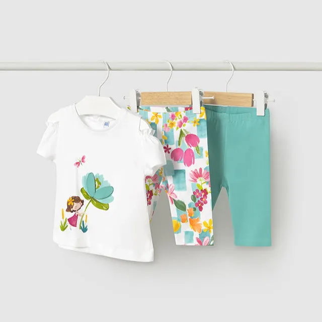 NEW SS25 Mayoral Girls 3 Piece Leggings Set 1740 Agate/42