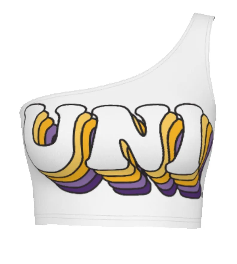 Northern Iowa Panthers Retro White One Shoulder Top