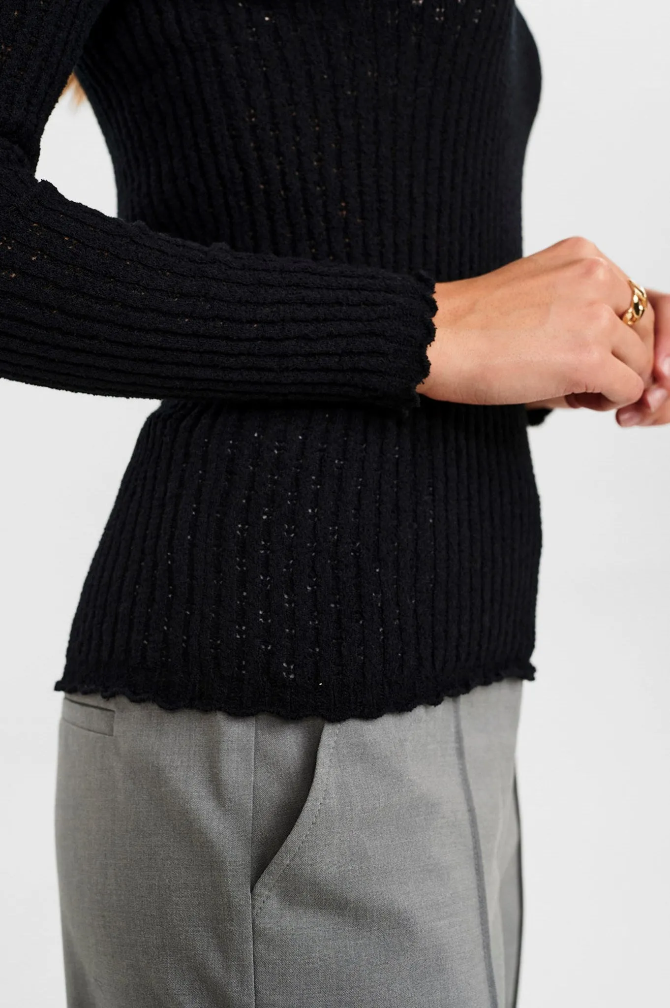 NUCAMBRIA PULLOVER LS - Caviar