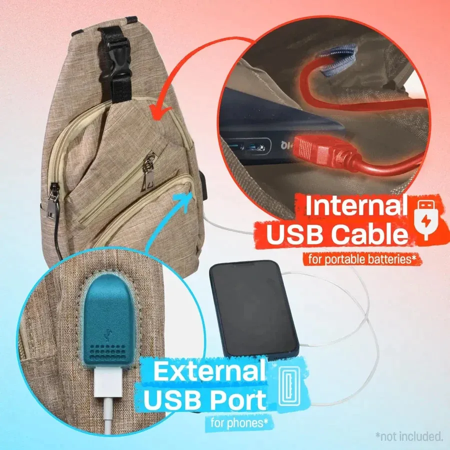 NuPouch Anti-Theft Daypack - Tan Swirl