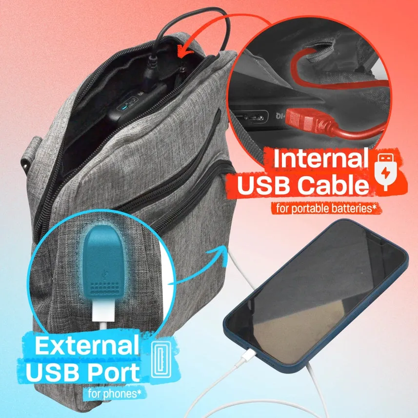 NuPouch Anti-Theft Shoulder Bag-Black