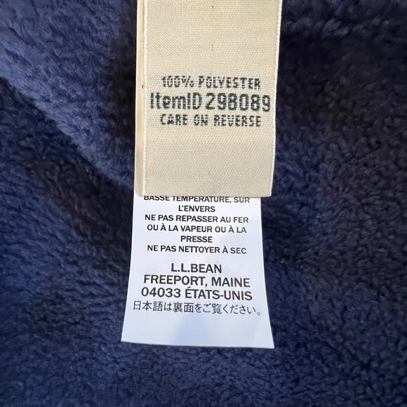 NWT LL Bean Women’s Plus Size 3X Full Zip Winter Fleece Warm Robe Bright Navy