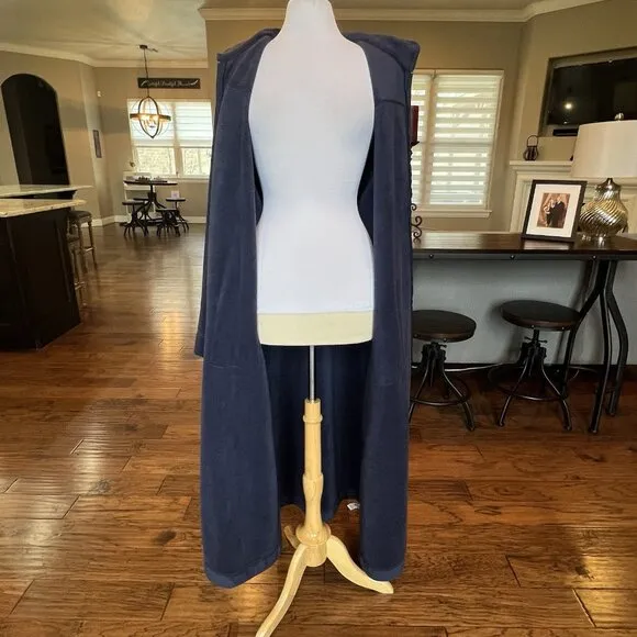 NWT LL Bean Women’s Plus Size 3X Full Zip Winter Fleece Warm Robe Bright Navy