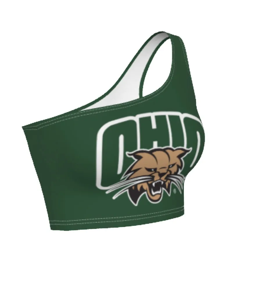 Ohio Bobcats Green One Shoulder Top