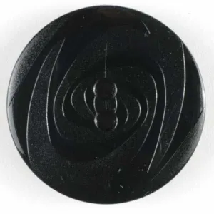 Patterned Black Button