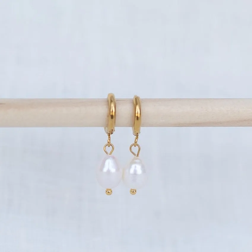 Pearl Hoop Earrings