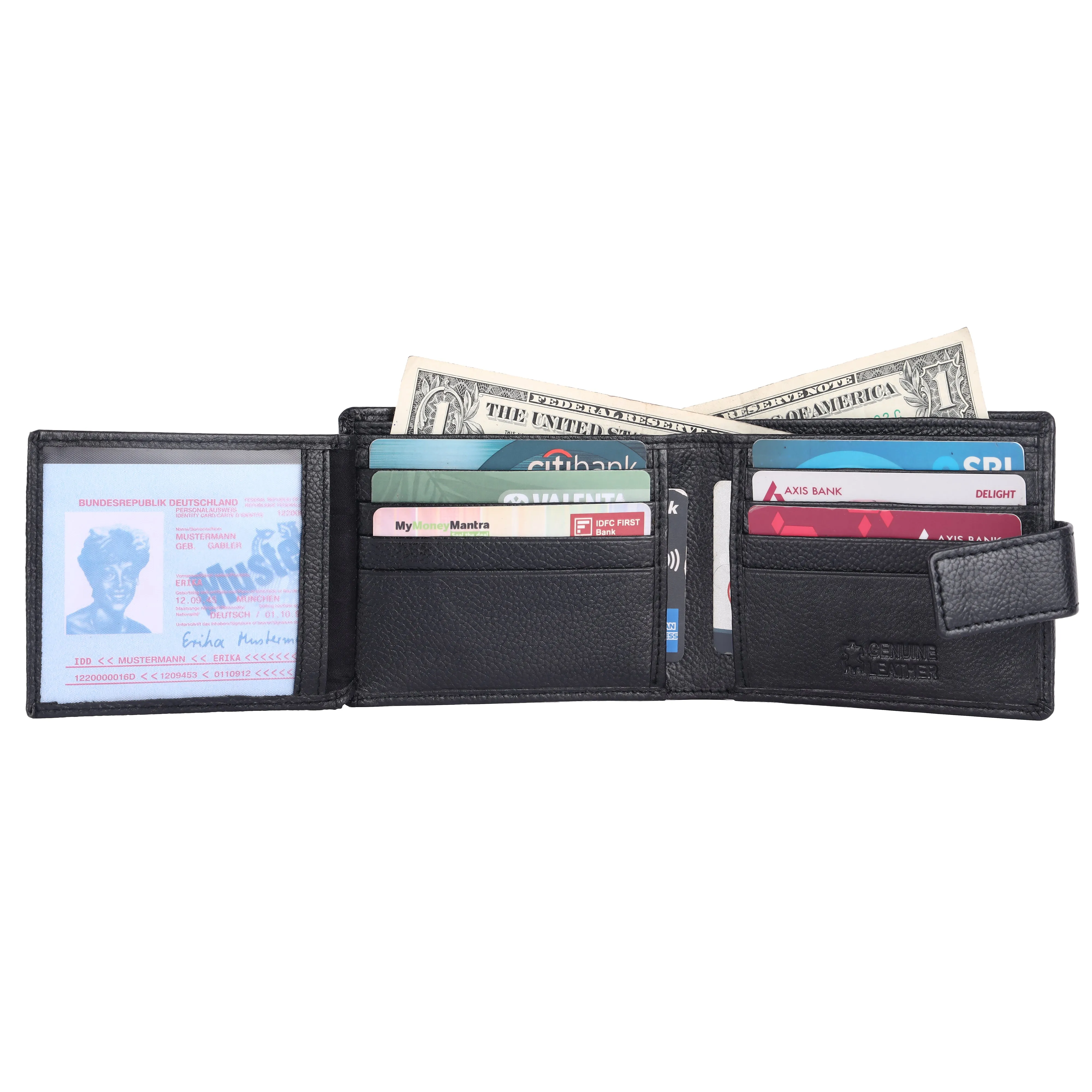 Pebble Texture 16 Card Billfold Wallet Loop #1001L