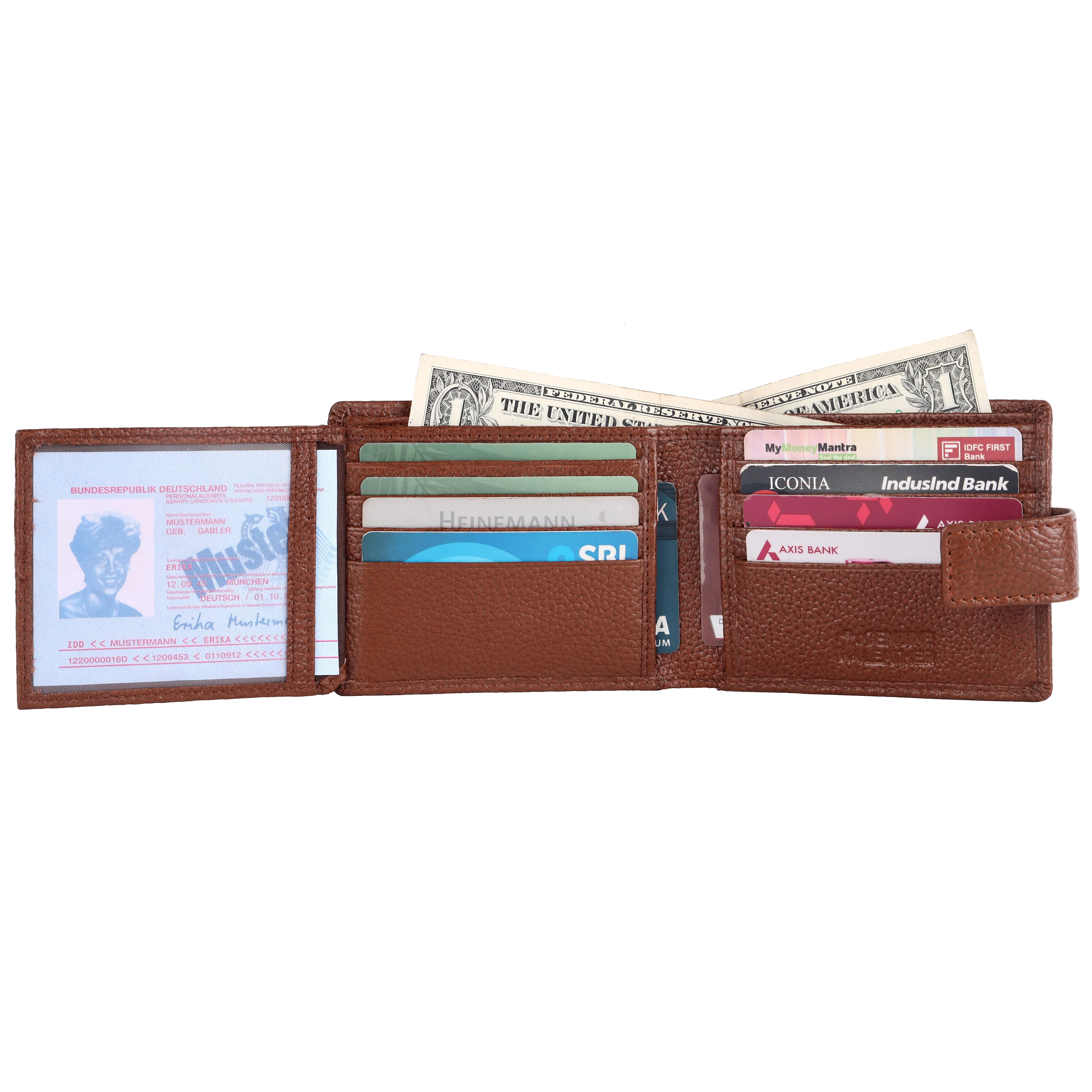 Pebble Texture 16 Card Billfold Wallet Loop #1001L