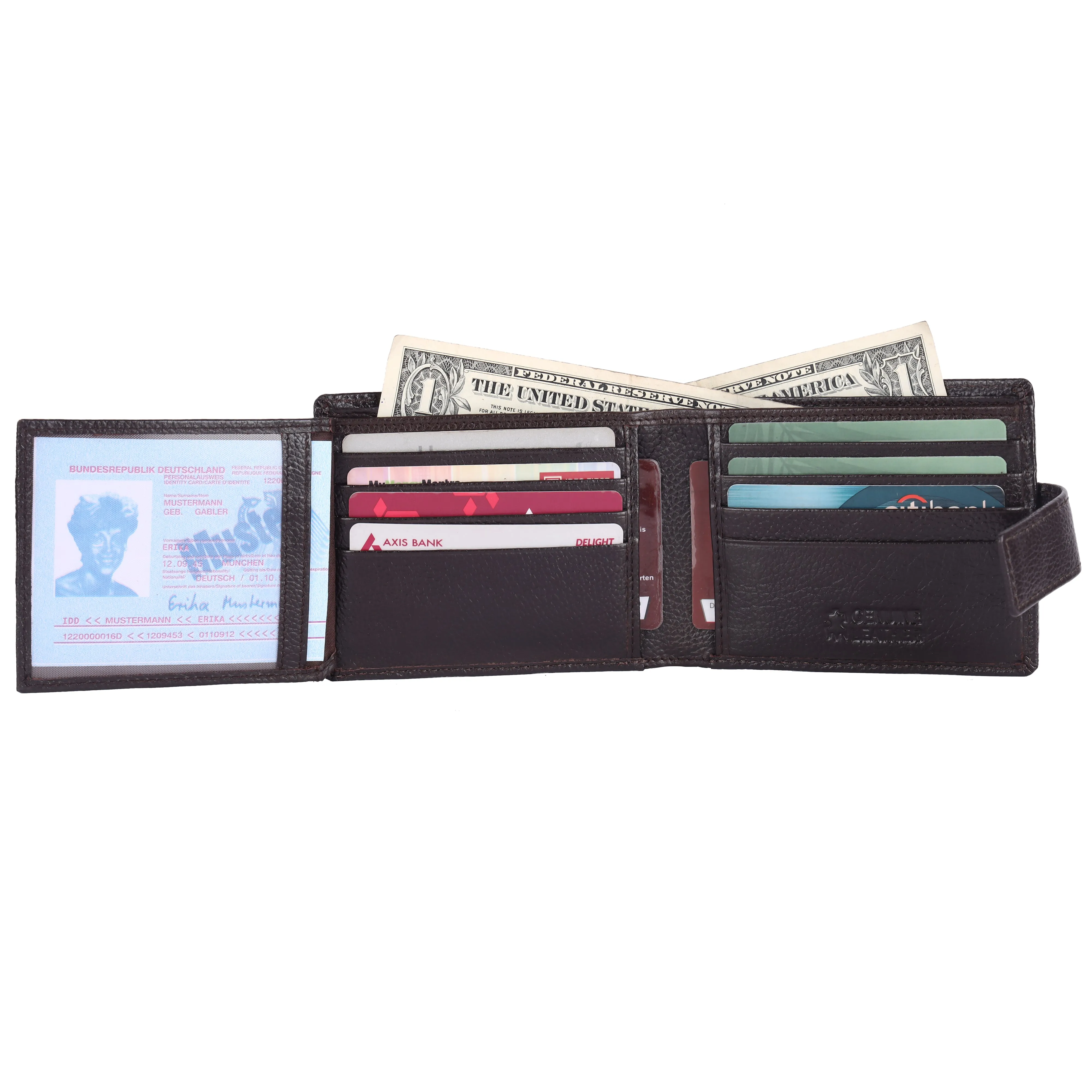 Pebble Texture 16 Card Billfold Wallet Loop #1001L