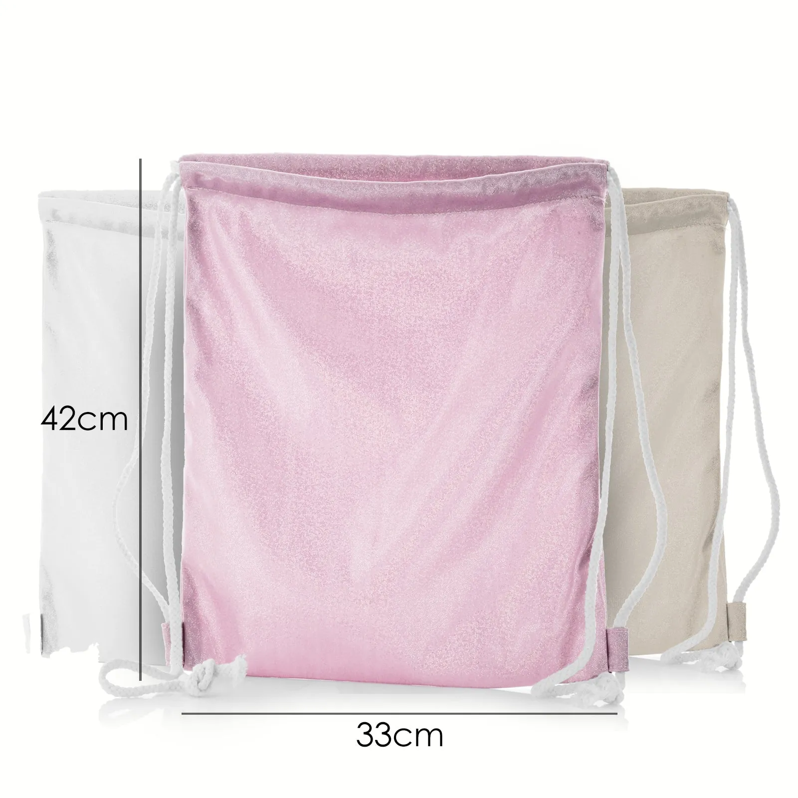 Personalised Glitter Drawstring Backpack with Cow Skull Feathers and Cute Text