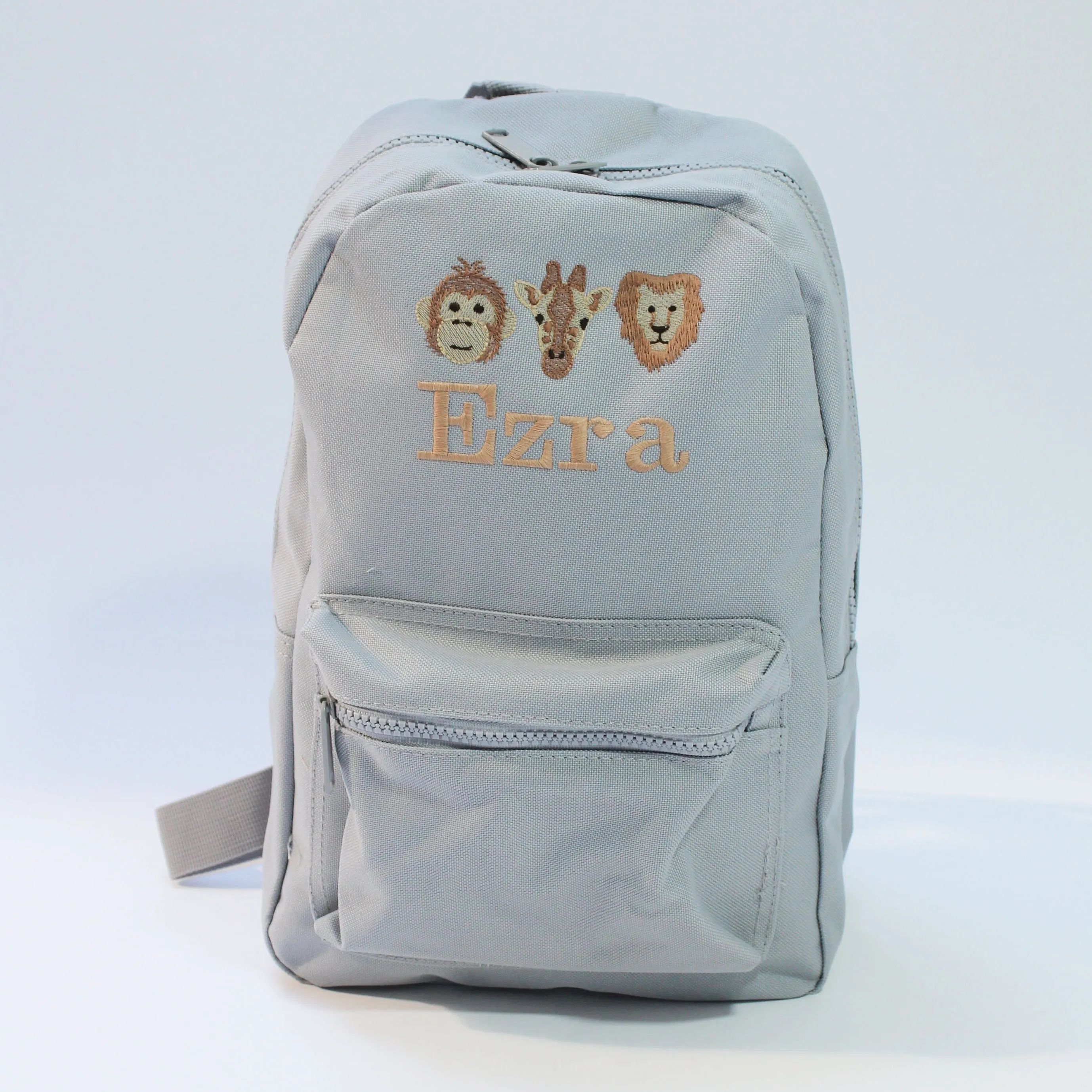 Personalised Grey Backpack - Safari Design