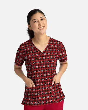 Plaid Paws Women's Scrub Top - 9810