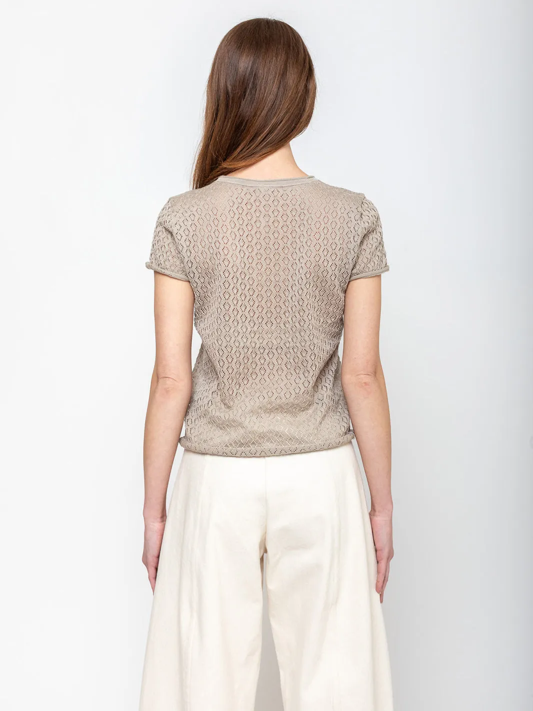 Pointelle Baby Tee - Clay