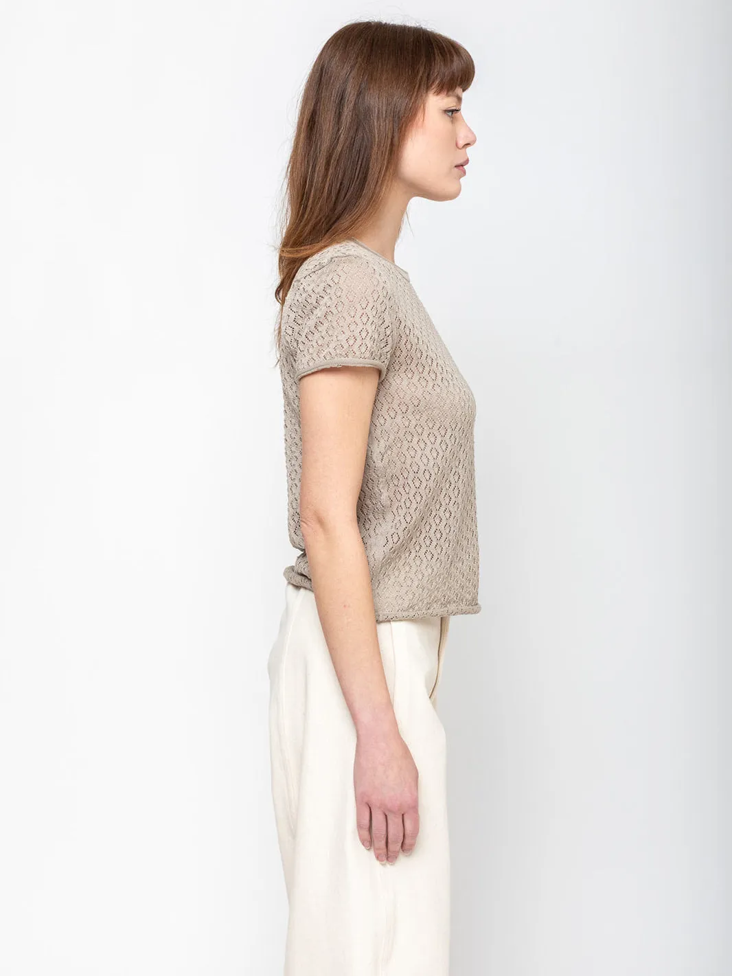 Pointelle Baby Tee - Clay
