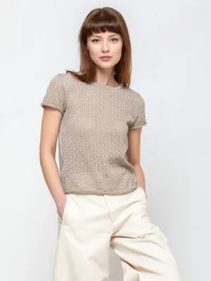 Pointelle Baby Tee - Clay