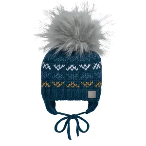Pom Tuque with Ears - Dark Blue