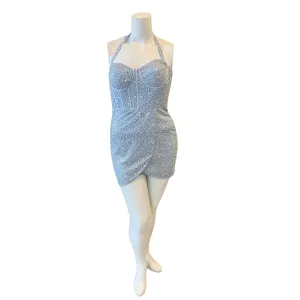 PORTIA AND SCARLETT Style PS23012 Short Embellished Cocktail Dress Ice Blue Size 10