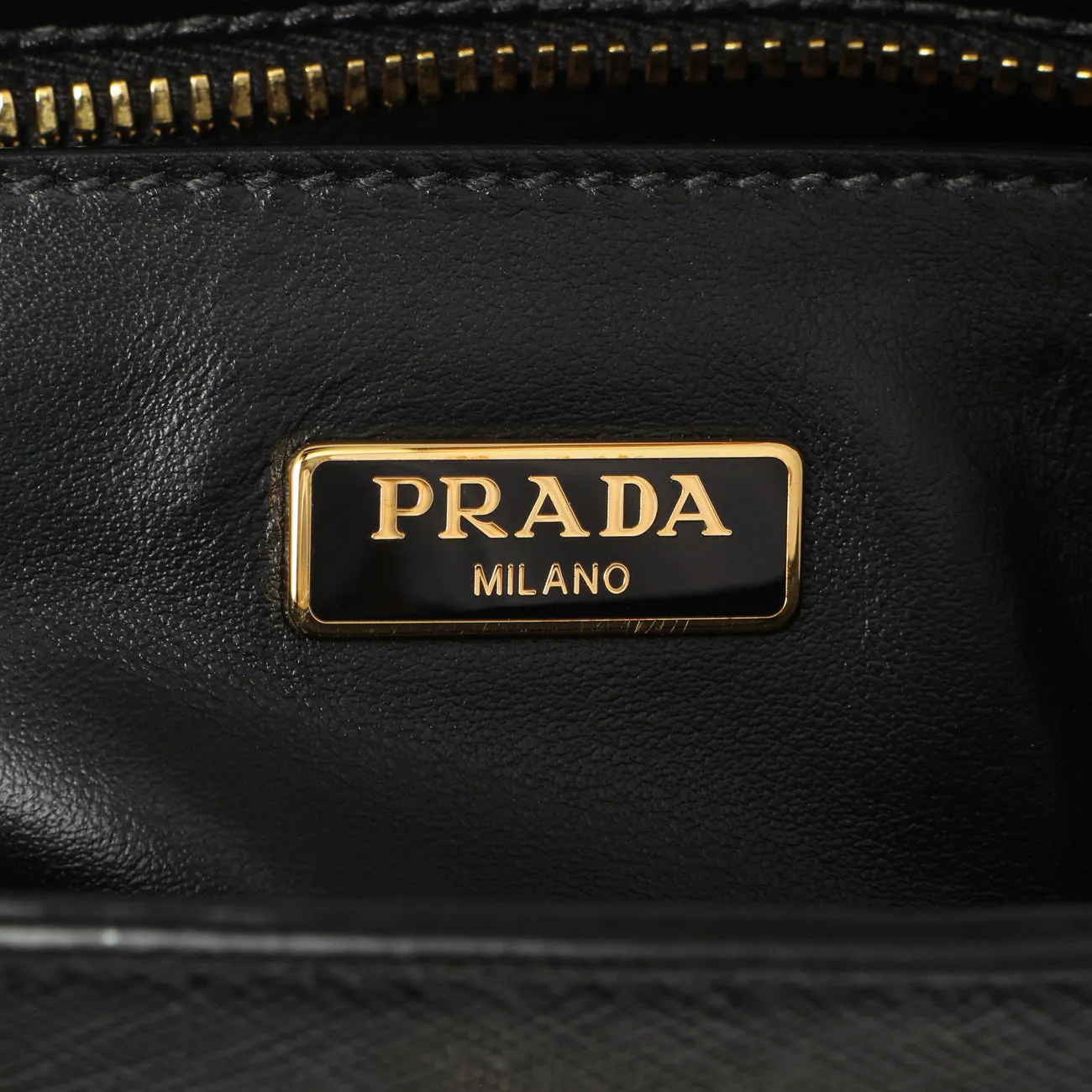 Prada Black Saffiano Soft Calf Mini Zipped Tote