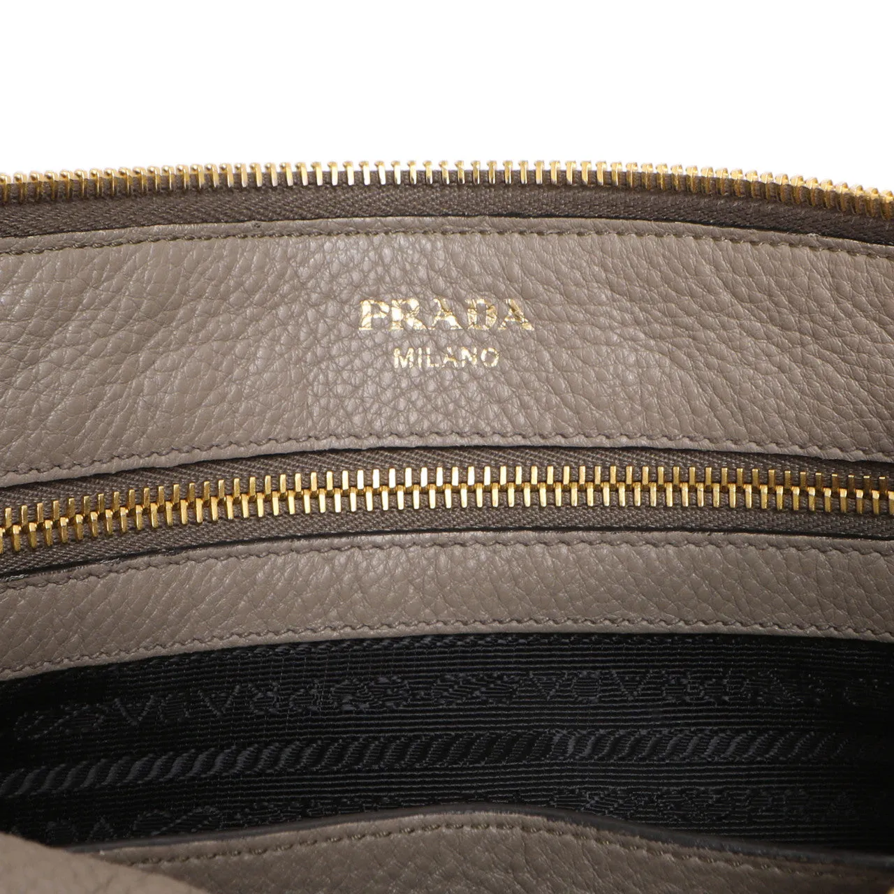 Prada Grey Vitello Daino Soft Crossbody